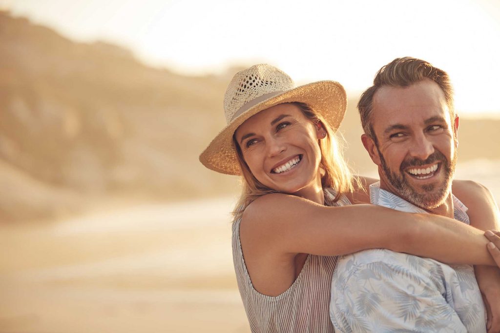 Couple together on the beach